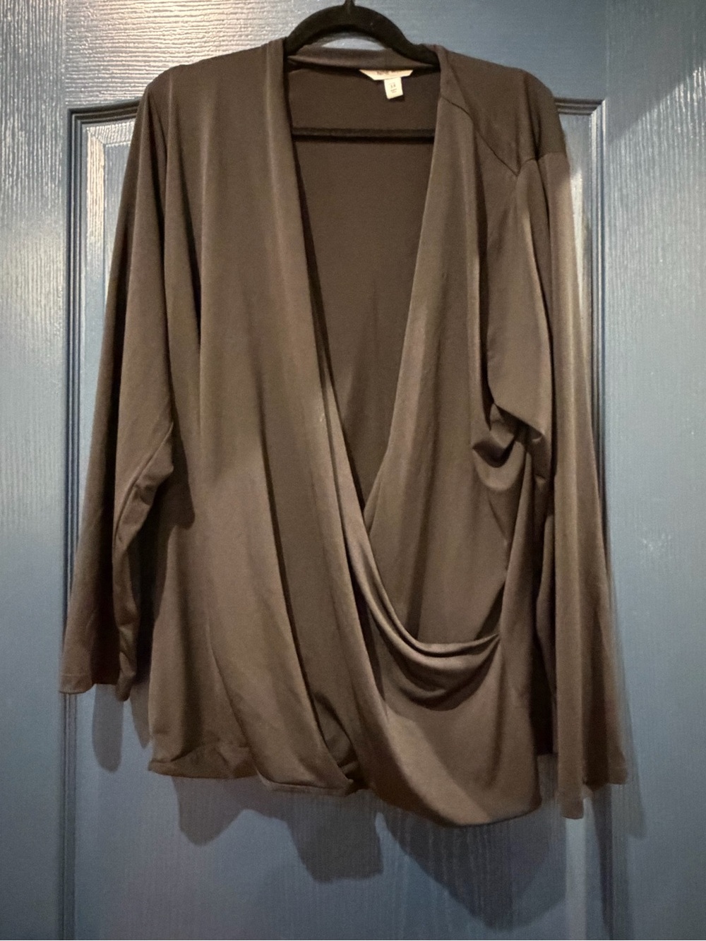 Nine West Charcoal Draped Open-Front Jacket